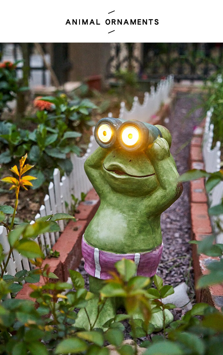 太阳能青蛙灯户外庭院动物摆件花园院子装饰灯景观布置防水小夜灯守望