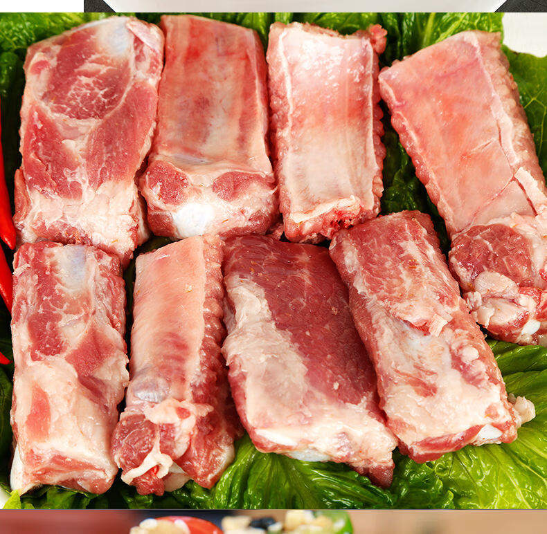 猪排骨纯肋排猪肉猪排骨肉猪寸排前排小排骨肉4斤4斤五花肉带排骨