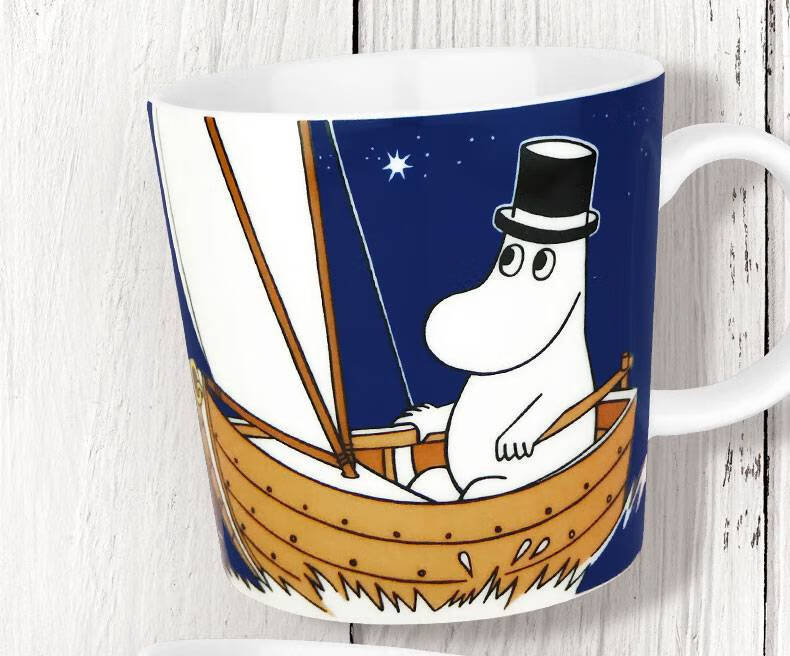 姆明咖啡杯 姆明杯 arabia限量卡通陶瓷马克杯亚美喝水咖啡杯釉中彩