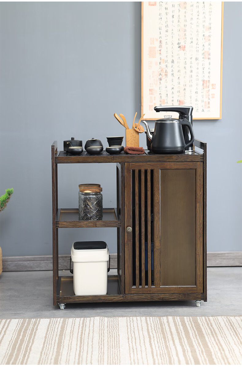 茶几烧水壶套装移动茶桌家用小茶台实木茶车茶几茶具套装全自动烧水壶