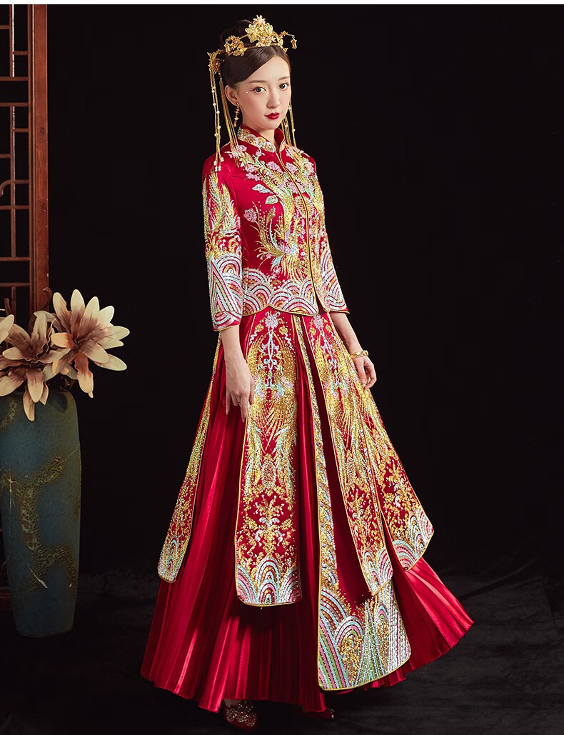 舒弗星秀禾服新娘结婚女礼服嫁衣秀禾中国风显瘦秀和服婚纱中式香巧加