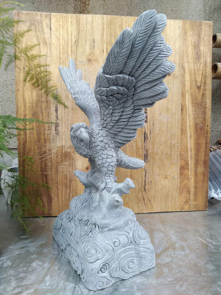 天南兄弟青石石鹰石雕鹰户外石头雕刻雄鹰办公室家庭摆件老鹰鹰 高30