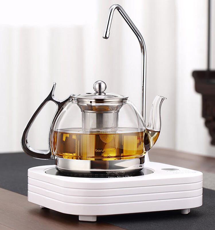 迷你电磁炉泡茶铁壶烧水煮茶器茶具电陶炉套装家用小型茶炉 201#黑色