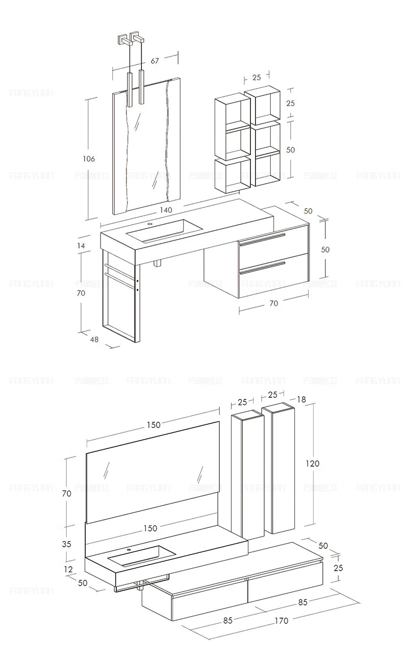 岩板北欧简约大理石台上盆洗手盆家用卫生间可挂墙式洗脸盆台定制人造
