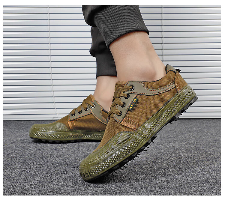 07胶鞋户外休闲运动徒步鞋 低帮男解放鞋民工工地干活劳动透气耐磨鞋