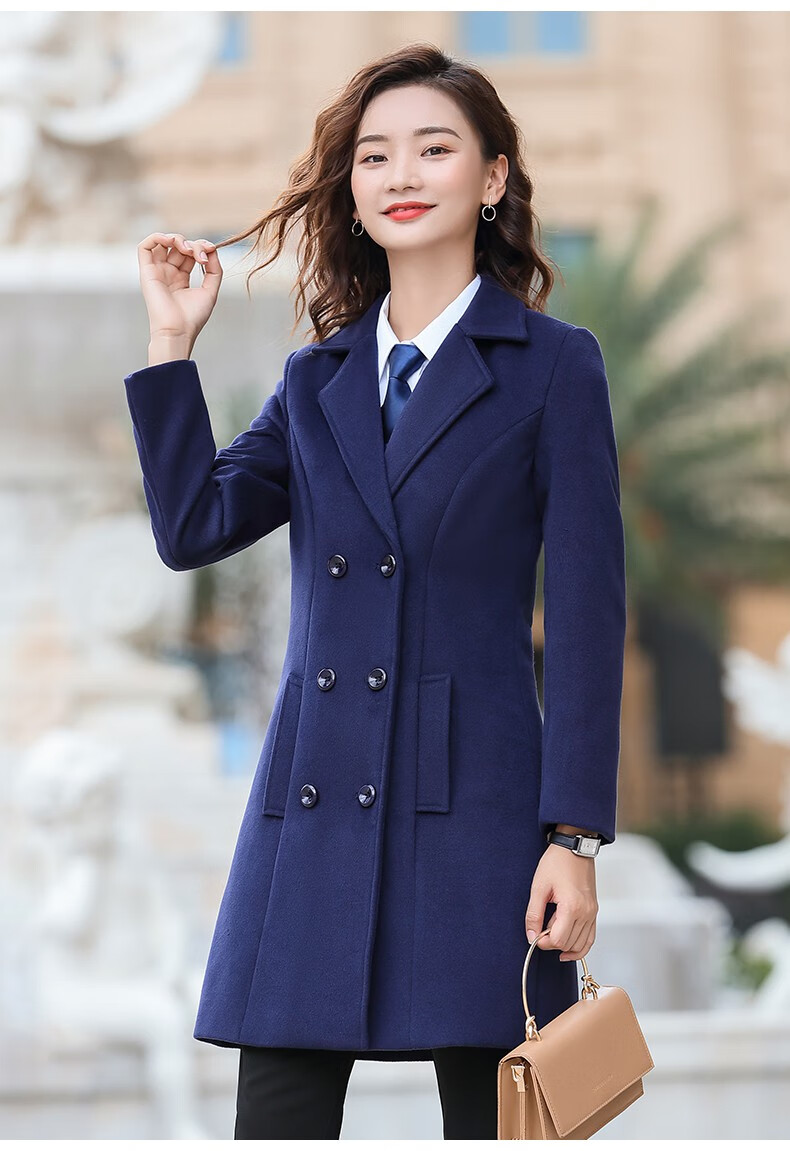 银行大衣女正装置业顾问职业装毛呢外套工装中长款4s店工作服秋冬