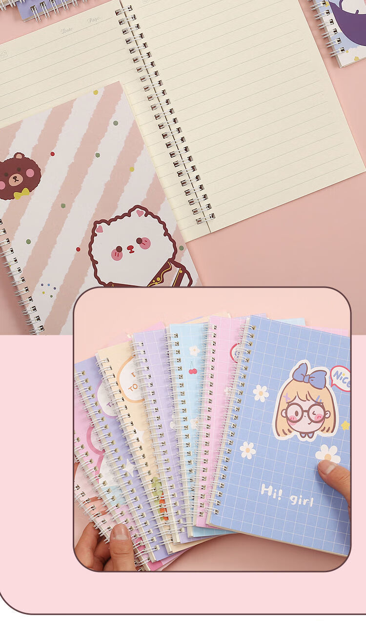 创意卡通a5线圈本超厚笔记本本子可爱韩版小清新学生记事本日记本a5