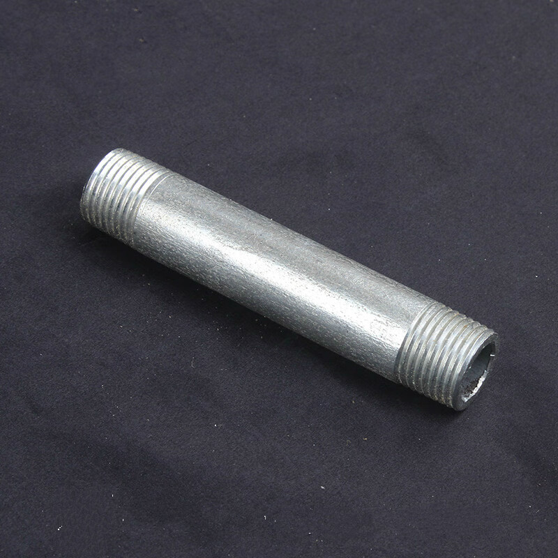 曌福6分镀锌管外丝螺纹钢管套丝双头丝对丝加厚晾衣架铁管带牙外径25