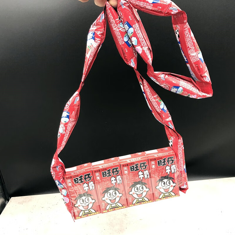 网红零食背包 宝宝零食包包女 斜挎 旺仔里棒棒糖冬天牛奶做背包