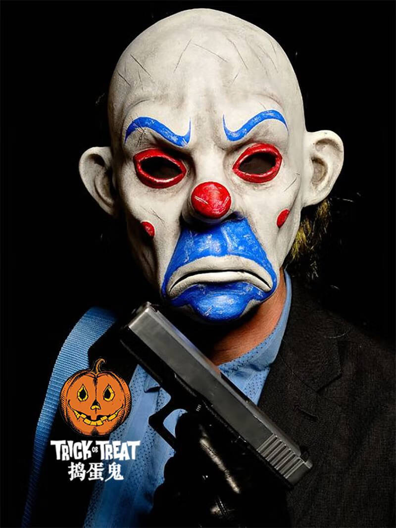 joker黑暗骑士希斯莱杰小丑回魂面具头套恐怖cos服装套装万圣节 恶魔