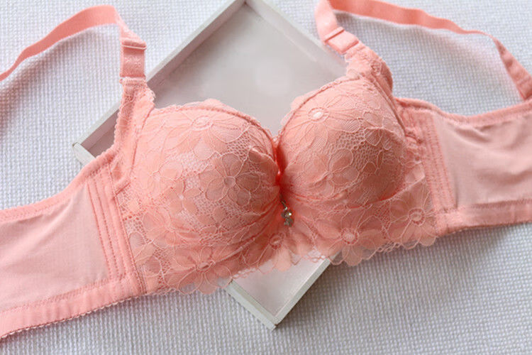 qiwn新款半杯式文胸半罩杯性感蕾丝文胸加厚聚拢小罩杯文胸小平胸内衣