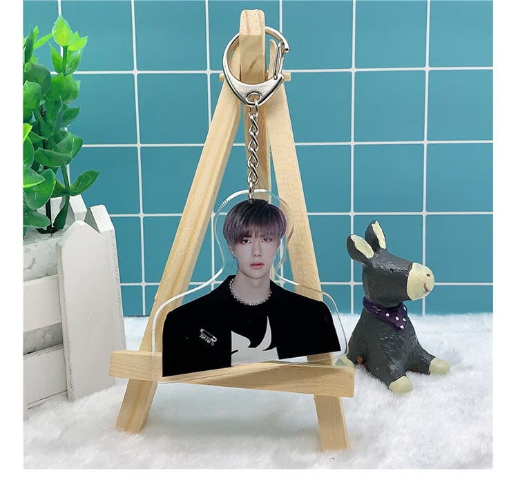 王一博周边q版钥匙扣挂件挂饰钥匙圈5毫米高清双面亚克力板 王一博e款