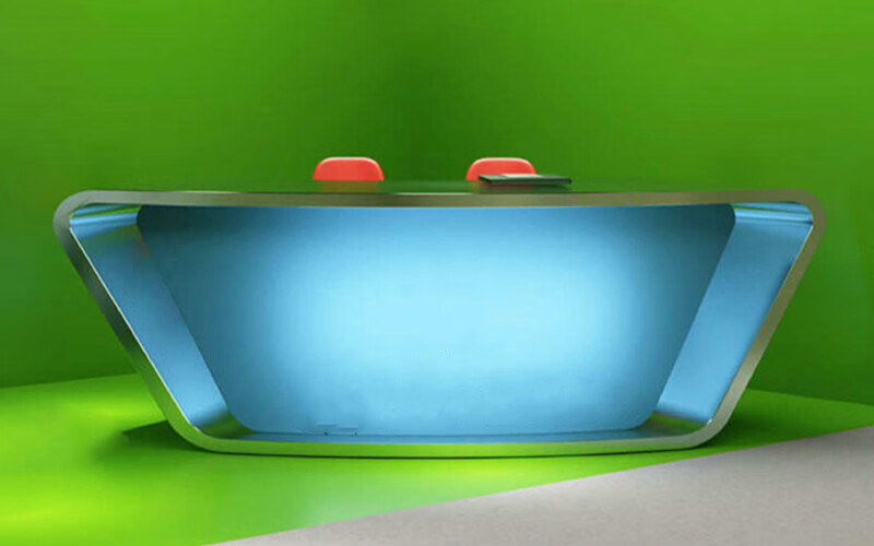 甲门 播音主持桌艺考直播新闻演播台弧形访谈桌广播室录播台主播桌