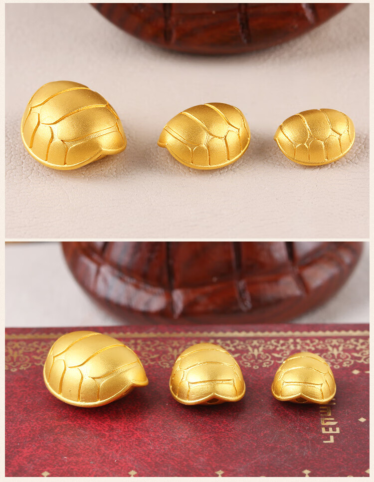 足金999乌龟壳转运珠哑光背云吊坠项链新七夕情人节礼物小版一件435g