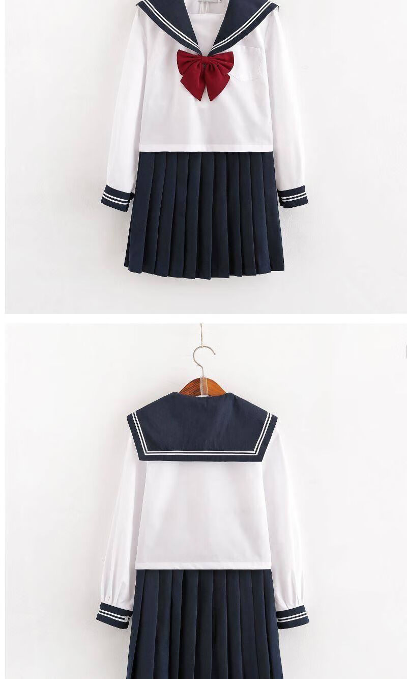 学生团体服白三本白二本基础款jk制服正统日本水手服长短袖学生班服