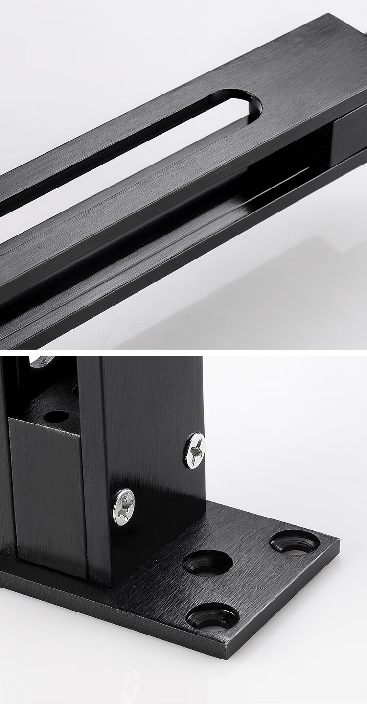 实心铝合金柜脚可调节浴室柜支撑腿金属沙发脚茶几腿地柜家具脚拉丝黑