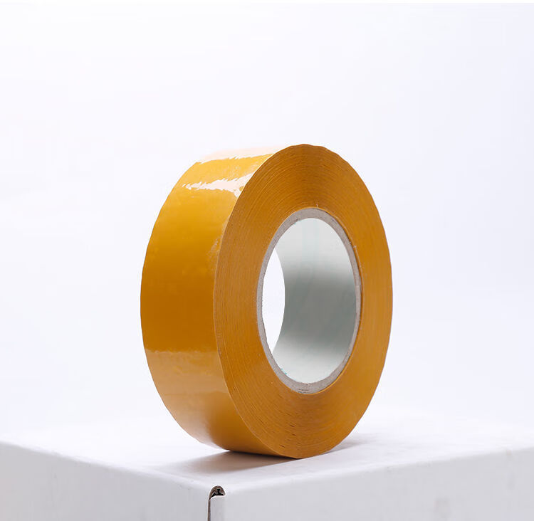 【精选】透明封箱大卷胶带快递封口胶布米黄打包胶带批发大号加宽胶纸