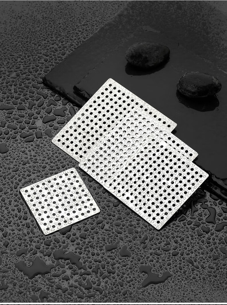 304不锈钢地漏毛发过滤网虫盖头发卫生间浴室方形盖子蟑螂304方形细孔