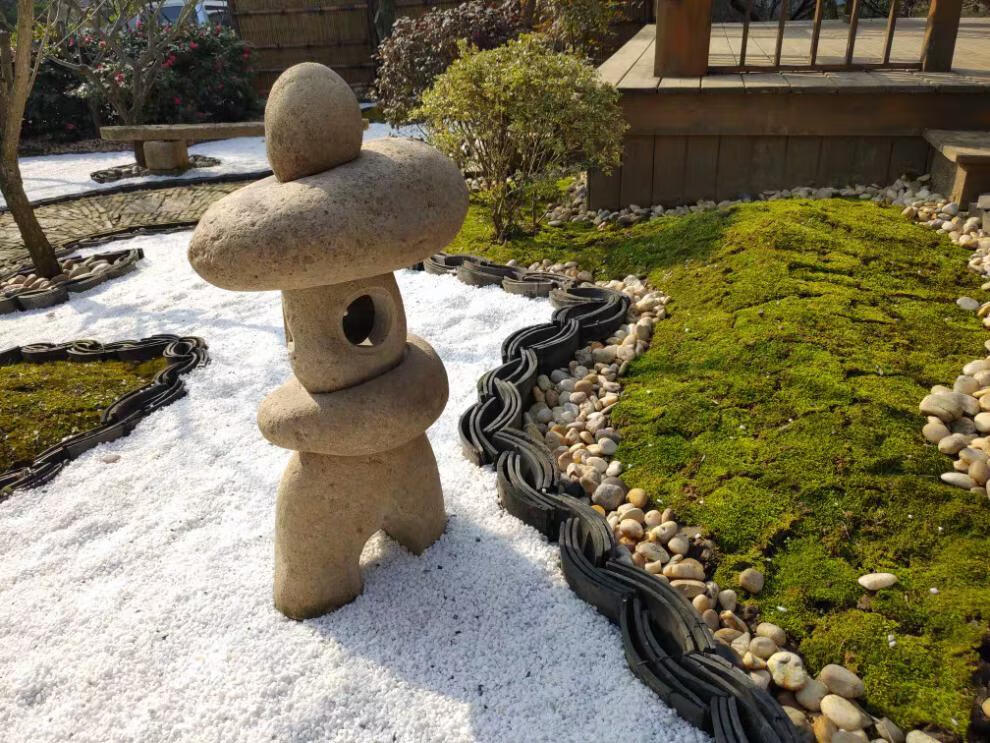 瑰]枯山水景观造景庭院白色石头园艺白沙子白石子黑色黄色洗米鹅卵石