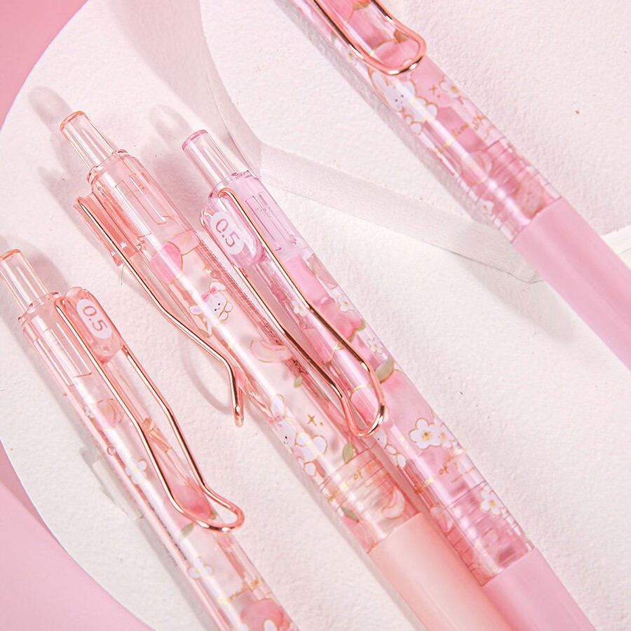 仓梵少女心笔ins按动笔高颜值可爱笔记笔黑色中性笔网红笔学生文具