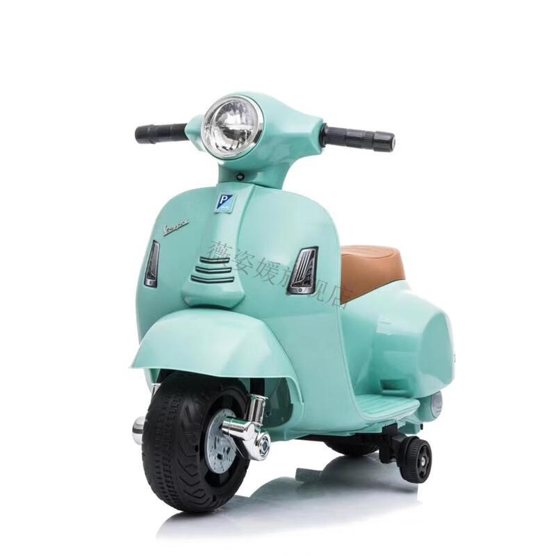 vespa儿童电动车迷你充电童车摩托车宝宝玩具礼物维斯帕 薄荷绿 无