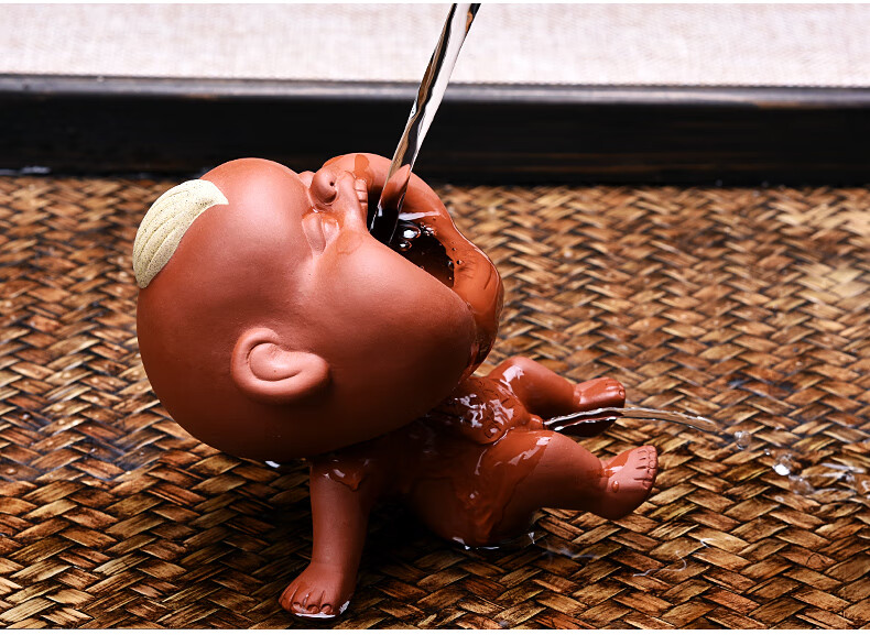 小孩尿尿茶宠 喷水茶具茶庞茶虫摆件水茶盘摆件功夫茶具茶道配件 紫砂