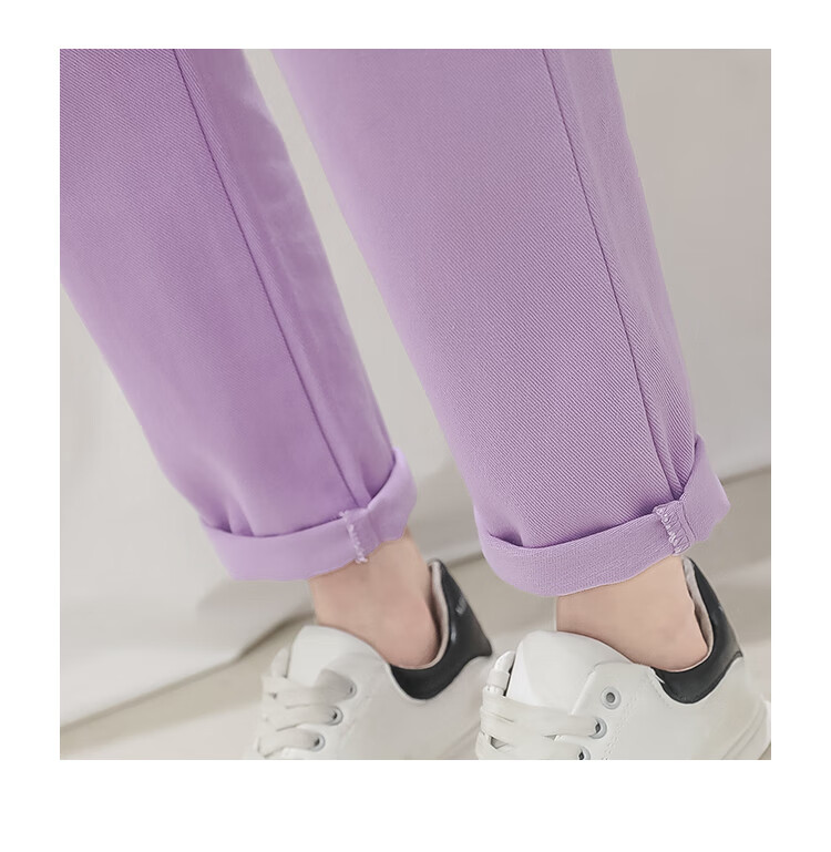 减龄糖果色少女牛仔背带裤女学生学院风小清新小个子连体裤紫色单裤s