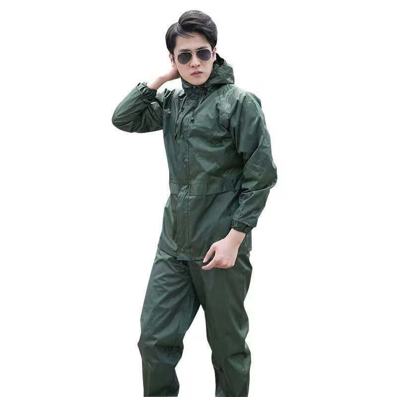 雨衣雨衣分体连体便携户外套装军绿雨衣新款装套迷军制式用民迷彩分体