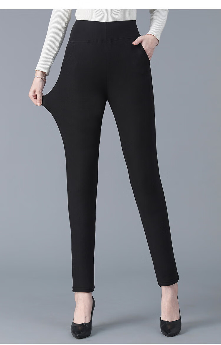 中老年驼绒棉裤女加厚加绒冬季外穿保暖裤高腰超弹打底裤妈妈裤子019