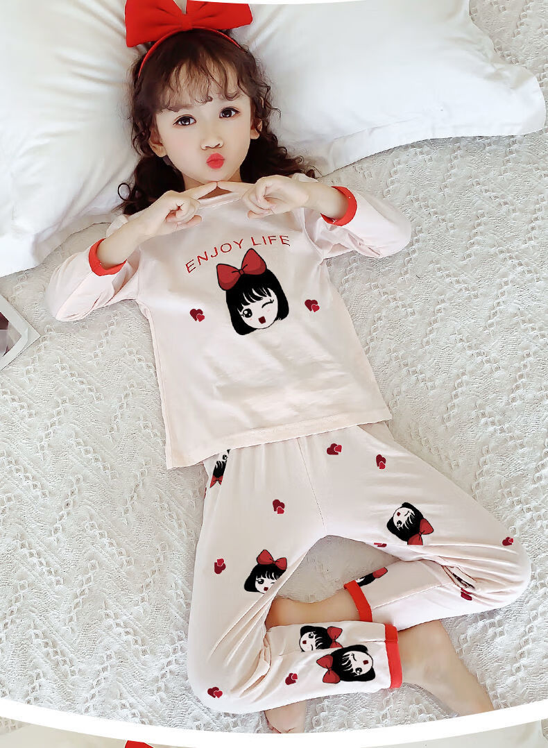 新品小女孩居家服秋冬款可爱洋气公主风儿童睡衣睡裤春秋2021女童长袖