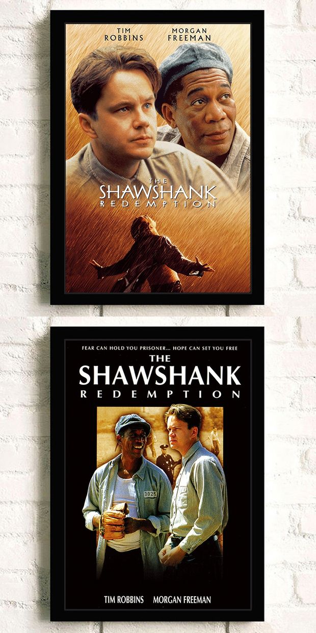 卡芬蒂肖申克的救赎海报经典怀旧励志宿舍寝室电影带相框装饰挂画图