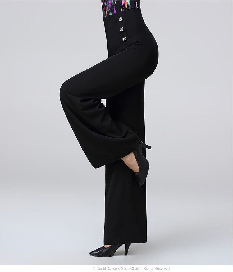 摩登舞裤女阔腿裤拉丁舞高腰成人舞蹈裤国标舞裤子交谊跳舞初秋摩登舞