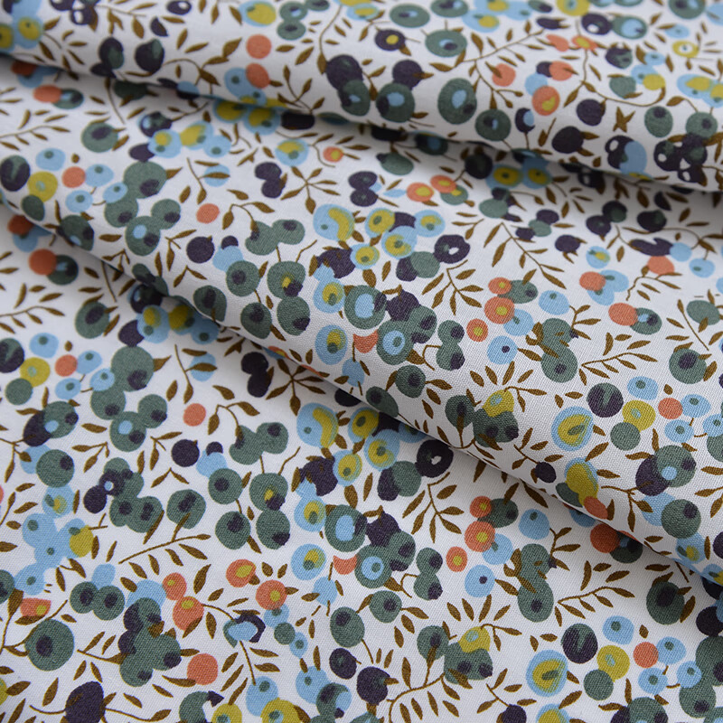 乐惠儿 斜纹小碎花花布清新面料床品服装睡衣宝宝布料处理 柠檬黄 20