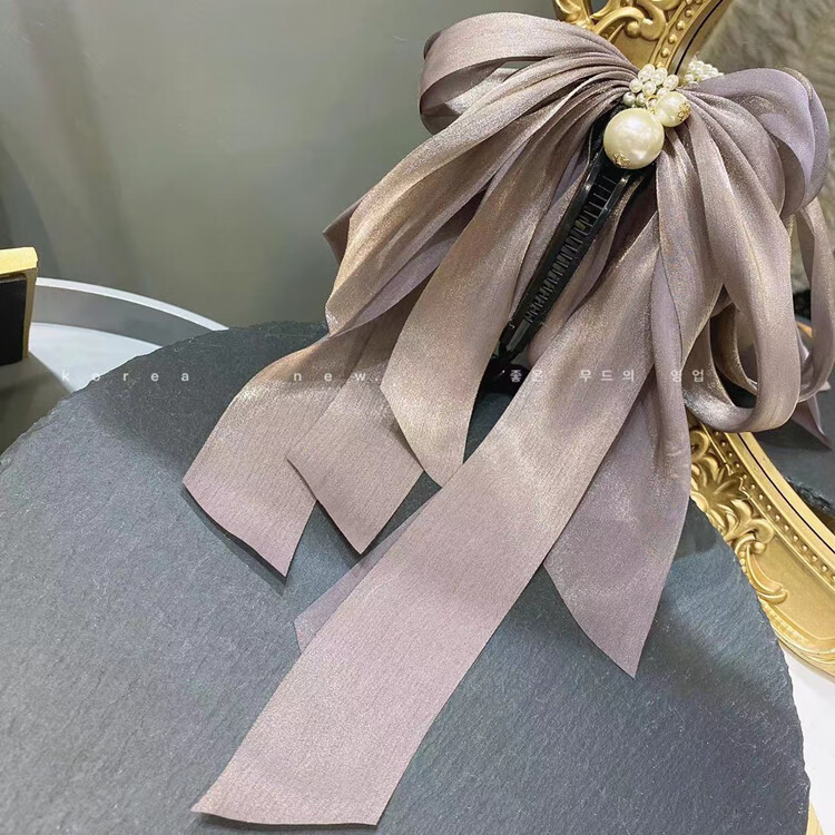 蝴蝶结头饰发夹韩国新款好看发饰飘逸头花后脑勺顶夹仙女发卡弹簧夹