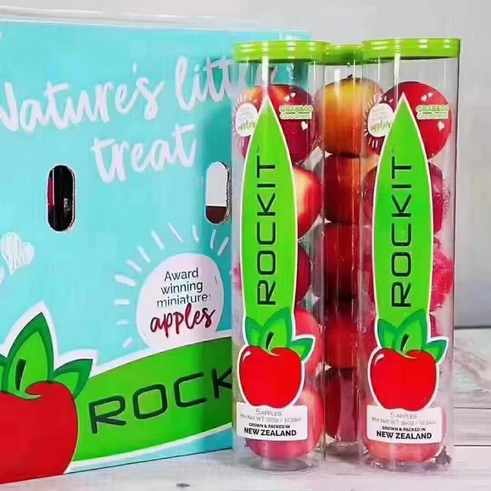 净樱 乐淇新西兰rockit小筒苹果一筒5个 当季进口小苹果新鲜 6罐 60mm
