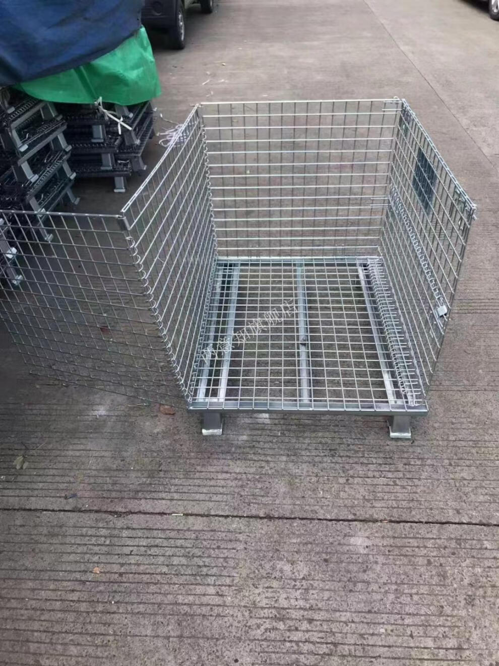 新款折叠式仓储笼快递分拣筐仓库笼周转笼筐折叠蝴蝶笼工业仓储笼铁框