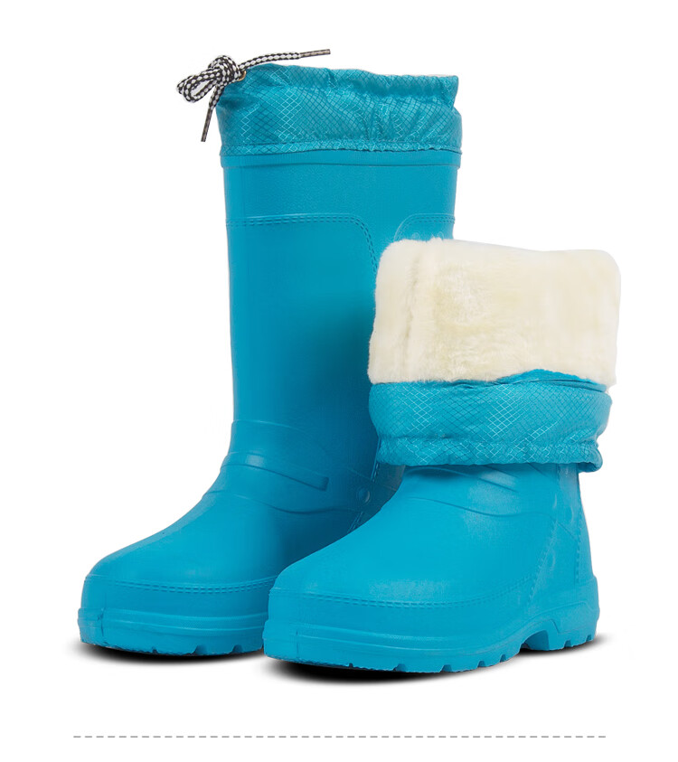 进冻库穿的保暖棉靴冷藏室冬季eva泡沫加绒雨靴男超轻一体棉水鞋高筒