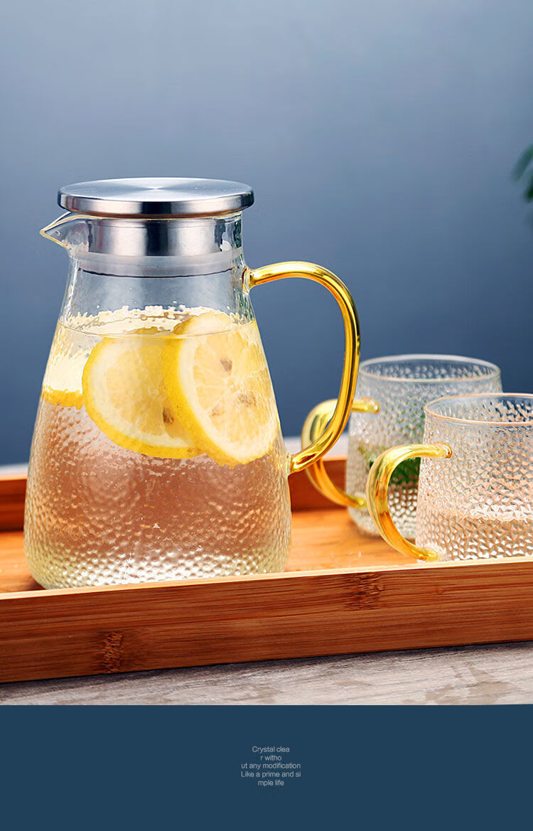 茵迈高硼硅玻璃锤纹贵妃杯彩把茶杯 柠檬水杯办公泡茶杯玻璃杯家用 4