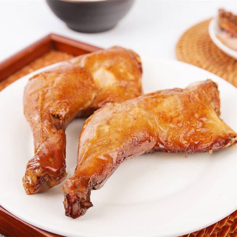 东北烧鸡卤味熟食零食烤鸡大腿即食肉类下酒菜不辣熏鸡腿特产小吃150g