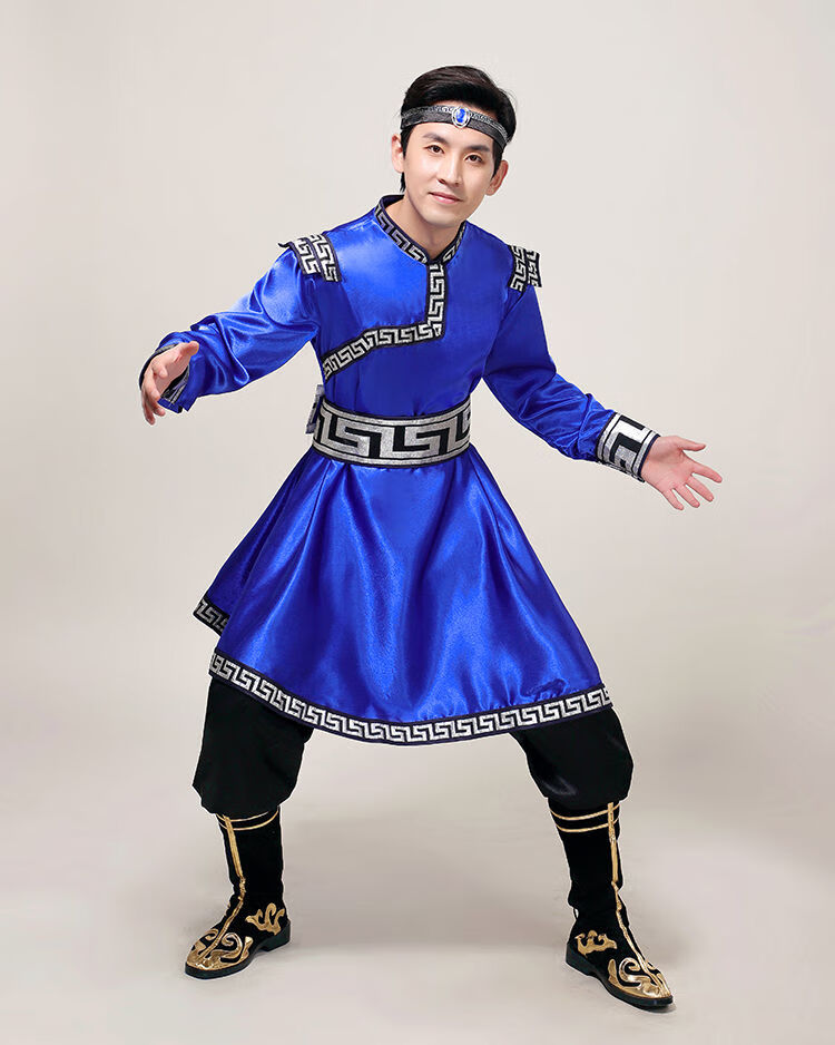蒙古服装男蒙古舞蹈演出服现代成人筷子舞少数民族藏族舞台表演服2020