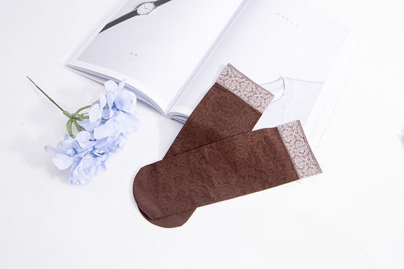 女士秋冬袜子中老年人印花丝袜提花袜子奶奶袜厚丝袜妈妈袜子织花女袜