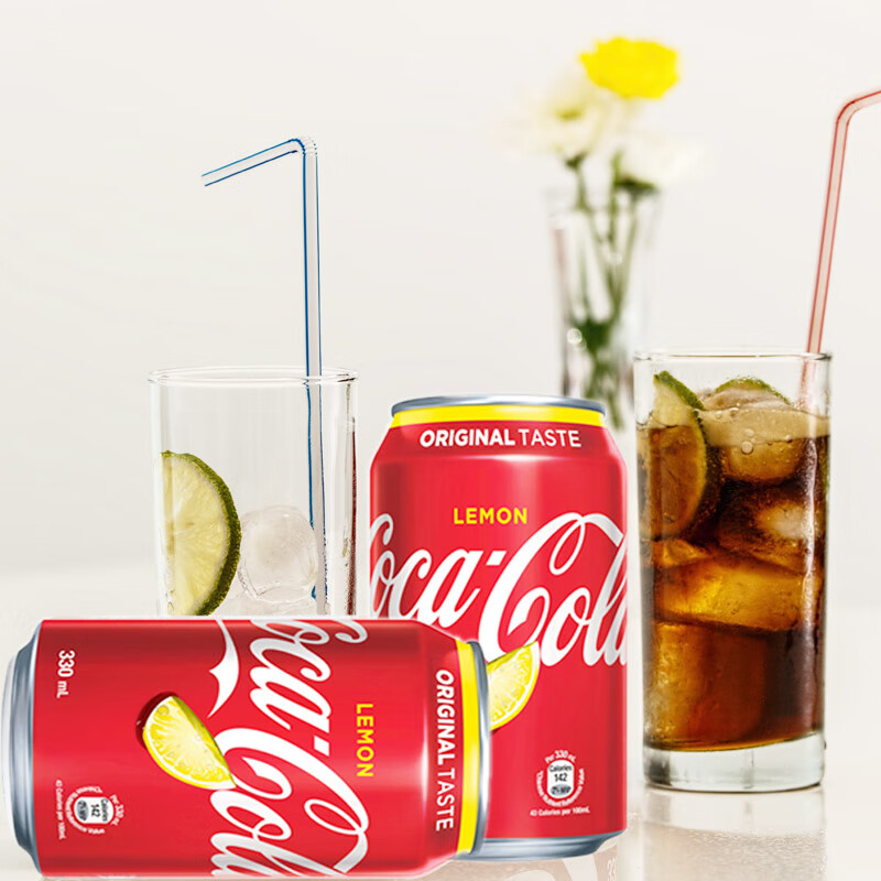 柠檬可乐coke可口柠檬味碳酸饮料汽水330mlx6罐 柠檬可乐3罐 雪碧青柠