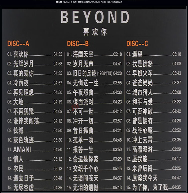 beyond黄家驹cd光盘喜欢你经典流行歌曲正版汽车载音乐无损碟片