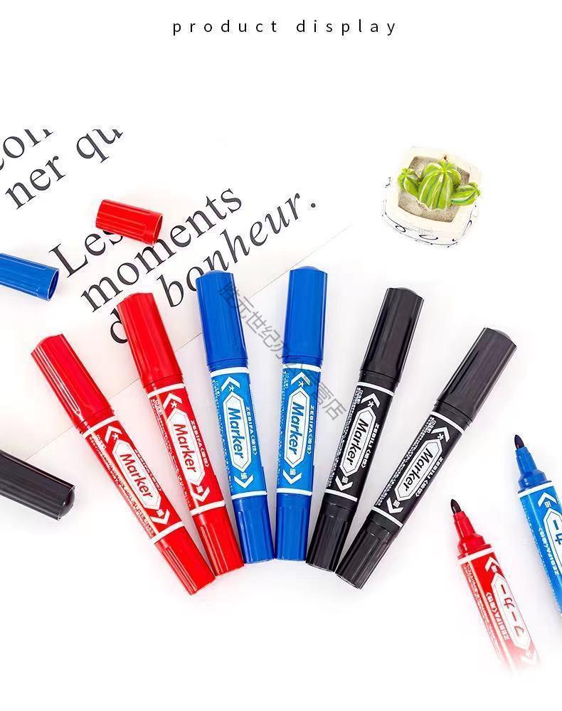 chuao大双头油性记号笔黑色批发勾线笔马克笔防水粗头大容量大头笔大