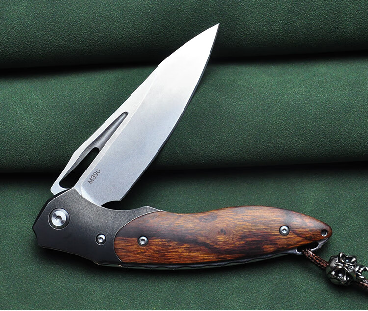 【高档精品】进口奥地利m390粉末钢折叠刀户外求生刀高硬度随身折刀