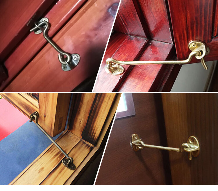 老式全铜风钩窗钩扣木窗窗户防风钩风勾窗勾纯铜加粗固定门窗窗钩 7.