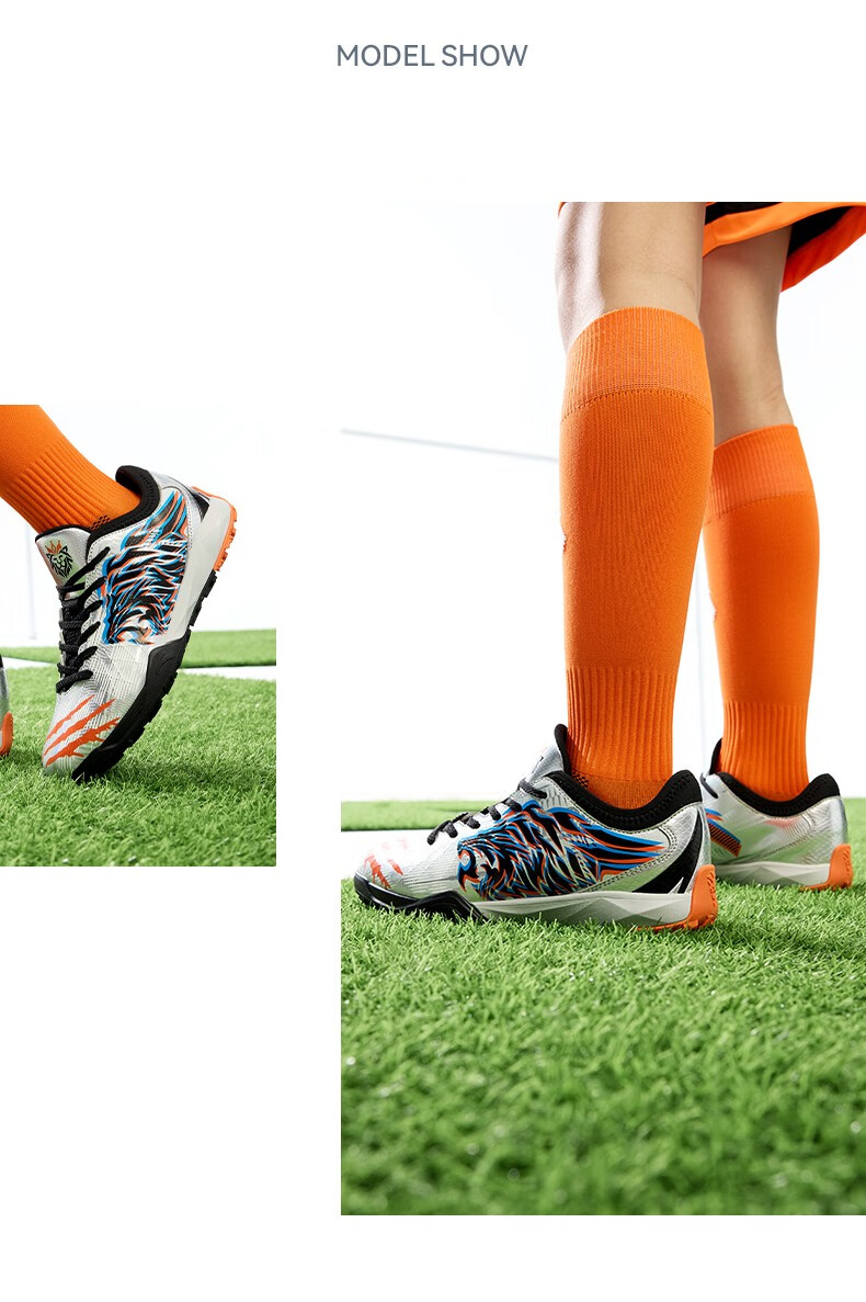 安踏儿童运动鞋男童鞋2022新款大童6-16岁商场同款雄狮足球鞋 银/黑-1