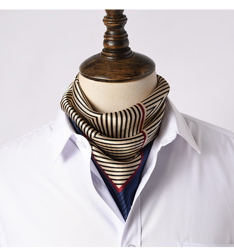 男士丝巾小方巾腰果花男西装衬衫领口巾商务复古薄款围巾俊朗系列叶子