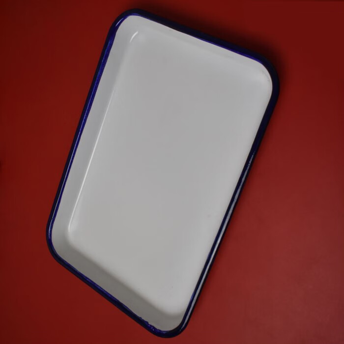 解剖托盘 搪瓷方盘生物实验室解剖盘乳白色托盘教学仪器教具实验器材