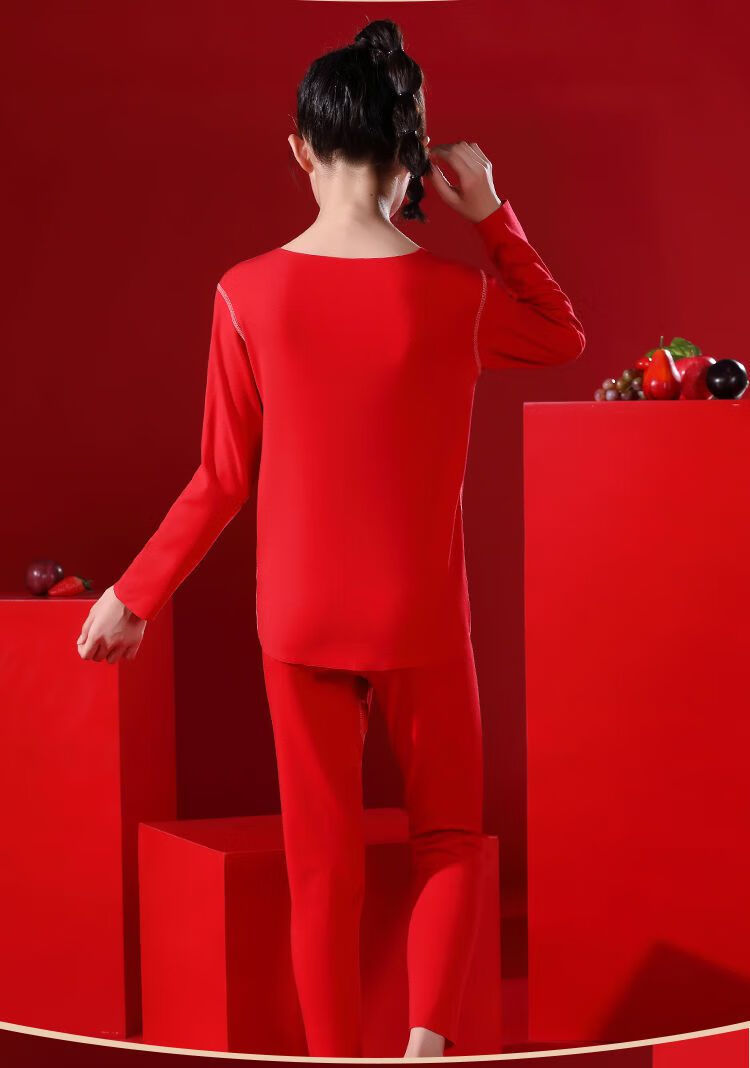 男童本命年红色秋衣秋裤老虎儿童本命年内衣套装红色男大童女童13岁